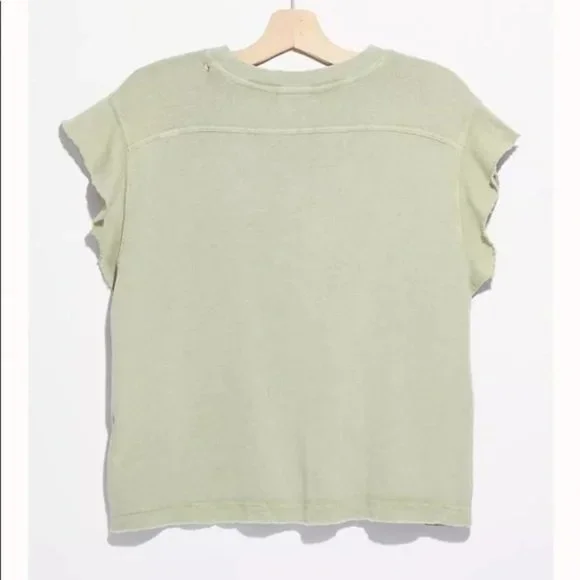 FREE PEOPLE Warrior Distresssed T-Shirt in Sage - NWT - Small - Picture 3 of 4